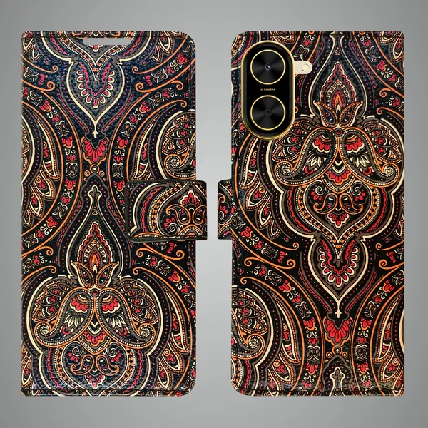 Black_Artificial_Leather_See_Through_Design_Magnetic_Case_For_Poco_C71
