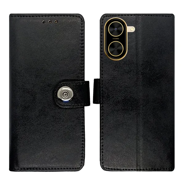 Black_Artificial_Leather_See_Through_Design_Magnetic_Case_For_Poco_C71