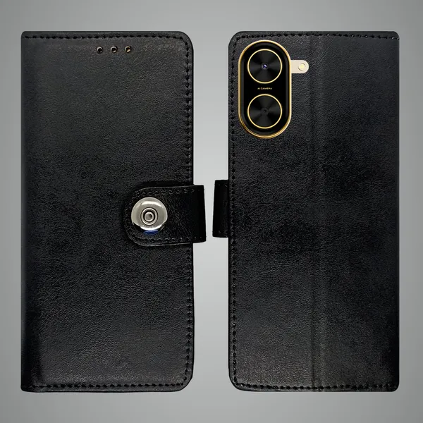 Black_Artificial_Leather_See_Through_Design_Magnetic_Case_For_Poco_C71