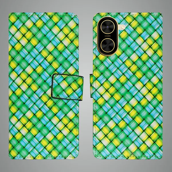 Green_Artificial_Leather_See_Through_Design_Magnetic_Case_For_Poco_C71