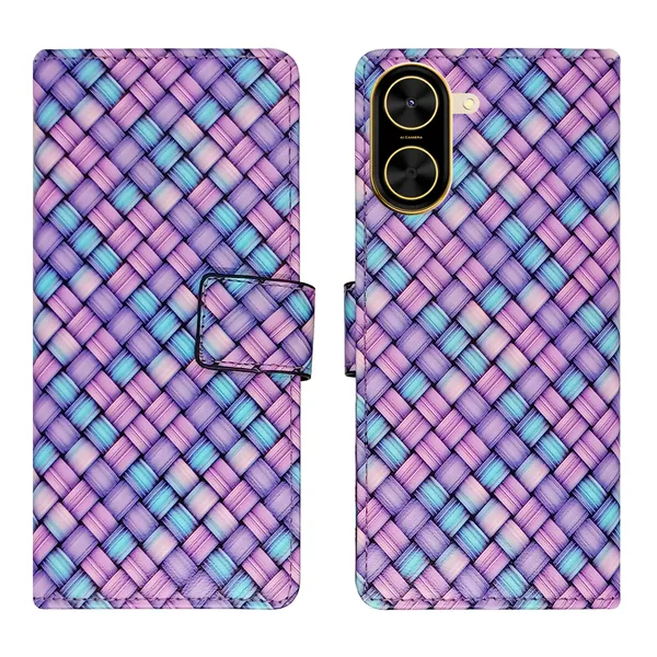 Purple_Artificial_Leather_See_Through_Design_Magnetic_Case_For_Poco_C71