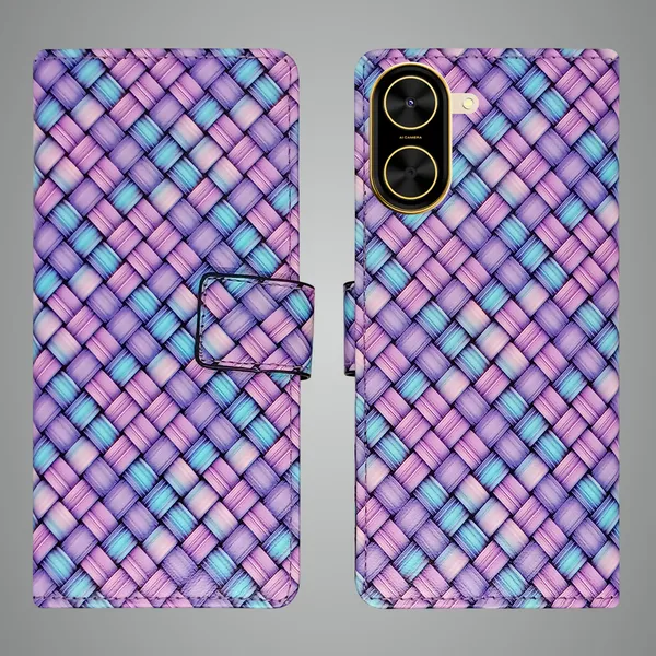 Purple_Artificial_Leather_See_Through_Design_Magnetic_Case_For_Poco_C71
