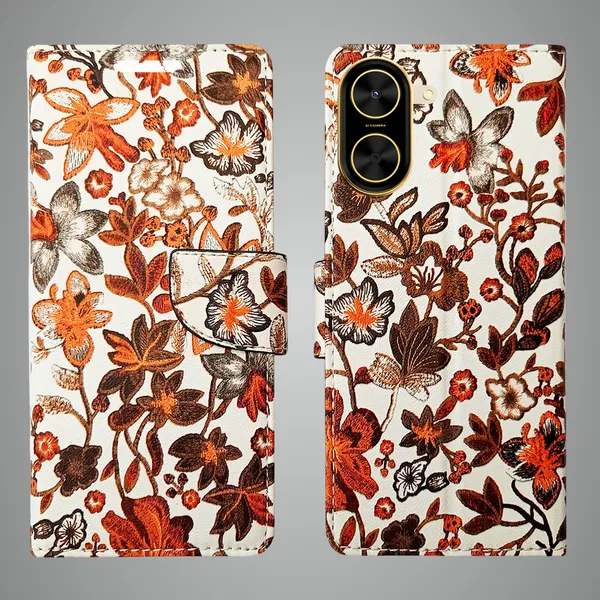 Orange_Artificial_Leather_See_Through_Design_Magnetic_Case_For_Poco_C71