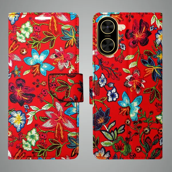 Red_Artificial_Leather_See_Through_Design_Magnetic_Case_For_Poco_C71