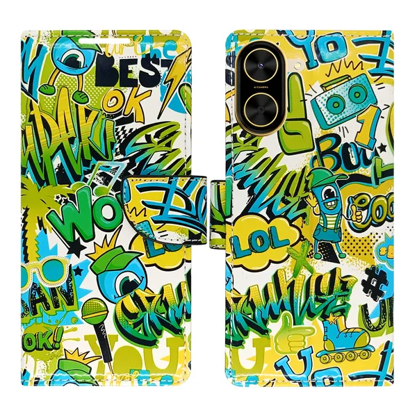 Green_Artificial_Leather_See_Through_Design_Magnetic_Case_For_Poco_C71