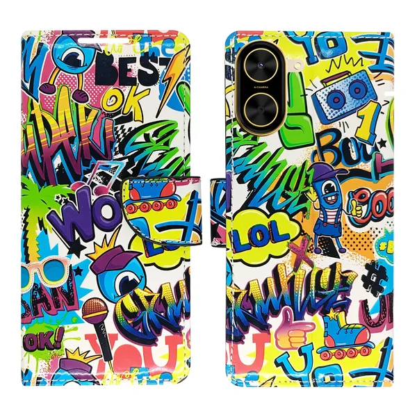 Purple_Artificial_Leather_See_Through_Design_Magnetic_Case_For_Poco_C71