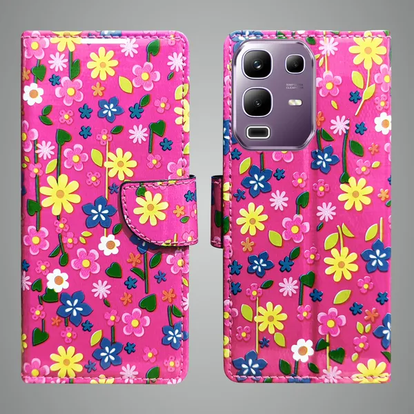 Pink_Artificial_Leather_See_Through_Design_Magnetic_Case_For_Infinix_Note_50x