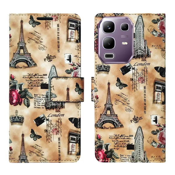 Brown_Artificial_Leather_See_Through_Design_Magnetic_Case_For_Infinix_Note_50x