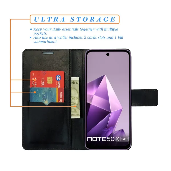 Grey_Artificial_Leather_See_Through_Design_Magnetic_Case_For_Infinix_Note_50x
