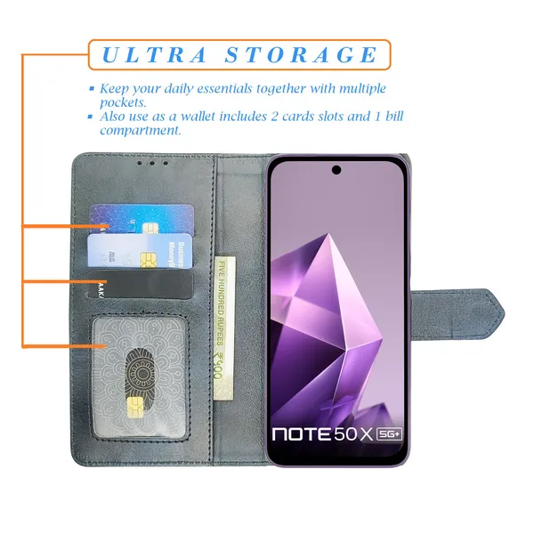 Blue_Artificial_Leather_See_Through_Design_Magnetic_Case_For_Infinix_Note_50x