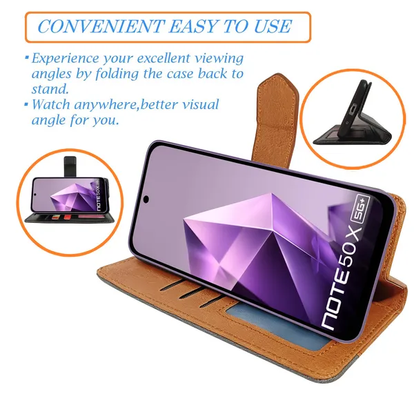 Brown_Artificial_Leather_See_Through_Design_Magnetic_Case_For_Infinix_Note_50x