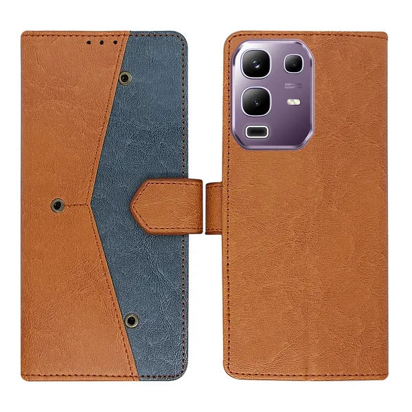 Brown_Artificial_Leather_See_Through_Design_Magnetic_Case_For_Infinix_Note_50x