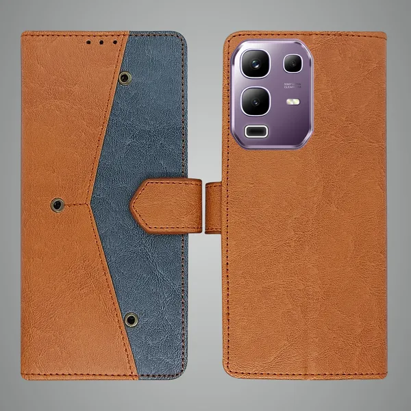 Brown_Artificial_Leather_See_Through_Design_Magnetic_Case_For_Infinix_Note_50x