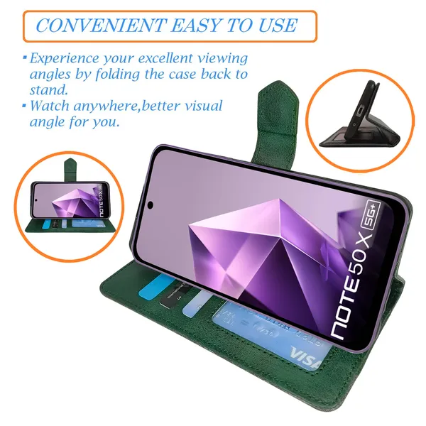 Green_Artificial_Leather_See_Through_Design_Magnetic_Case_For_Infinix_Note_50x