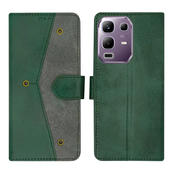 Green_Artificial_Leather_See_Through_Design_Magnetic_Case_For_Infinix_Note_50x