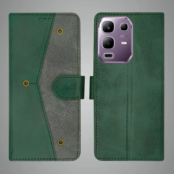Green_Artificial_Leather_See_Through_Design_Magnetic_Case_For_Infinix_Note_50x