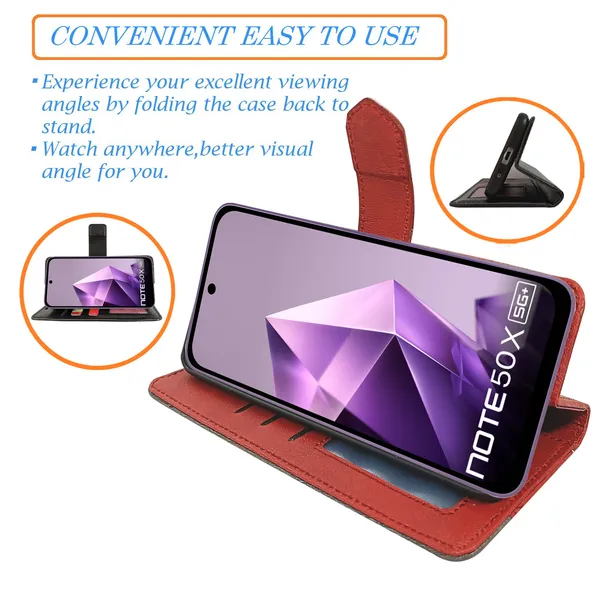 Red_Artificial_Leather_See_Through_Design_Magnetic_Case_For_Infinix_Note_50x