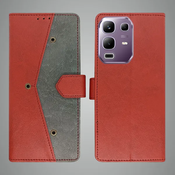 Red_Artificial_Leather_See_Through_Design_Magnetic_Case_For_Infinix_Note_50x