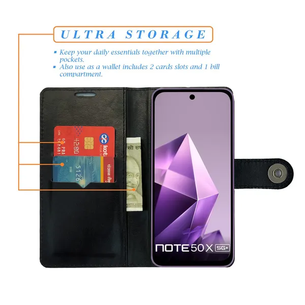 Black_Artificial_Leather_See_Through_Design_Magnetic_Case_For_Infinix_Note_50x