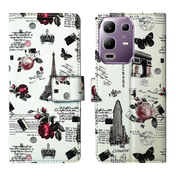 White_Artificial_Leather_See_Through_Design_Magnetic_Case_For_Infinix_Note_50x