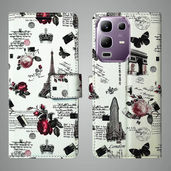 White_Artificial_Leather_See_Through_Design_Magnetic_Case_For_Infinix_Note_50x