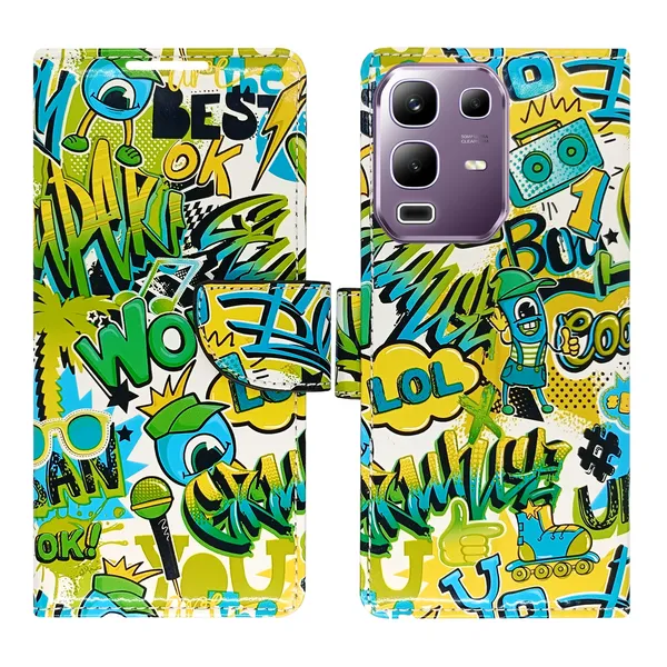 Green_Artificial_Leather_See_Through_Design_Magnetic_Case_For_Infinix_Note_50x