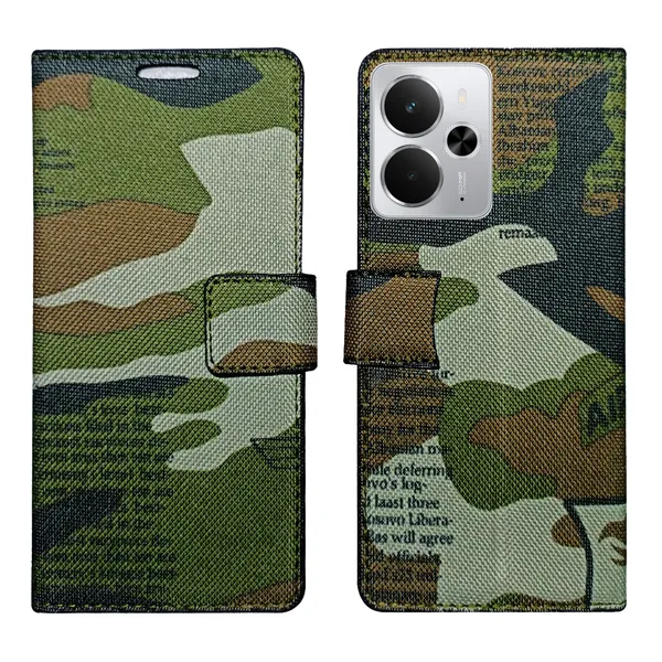Multicolor_Artificial_Leather_See_Through_Design_Magnetic_Case_For_Realme_14_5G