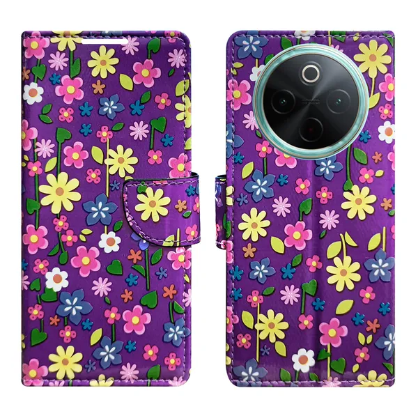 Purple_Artificial_Leather_See_Through_Design_Magnetic_Case_For_Vivo__T4_5G