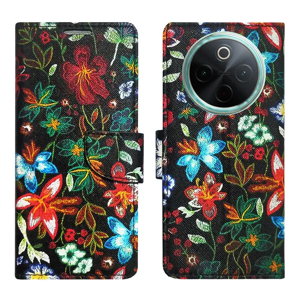 Black_Artificial_Leather_See_Through_Design_Magnetic_Case_For_Vivo__T4_5G