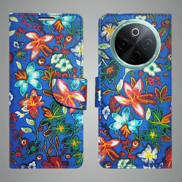 Blue_Artificial_Leather_See_Through_Design_Magnetic_Case_For_Vivo__T4_5G