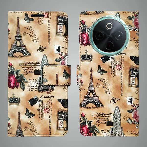 Brown_Artificial_Leather_See_Through_Design_Magnetic_Case_For_Vivo__T4_5G