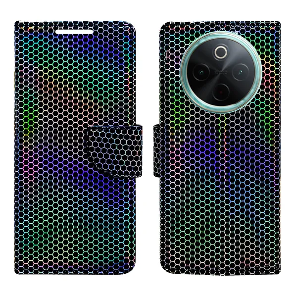 Multicolor_Artificial_Leather_See_Through_Design_Magnetic_Case_For_Vivo__T4_5G
