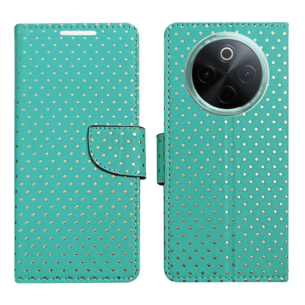 Green_Artificial_Leather_See_Through_Design_Magnetic_Case_For_Vivo__T4_5G
