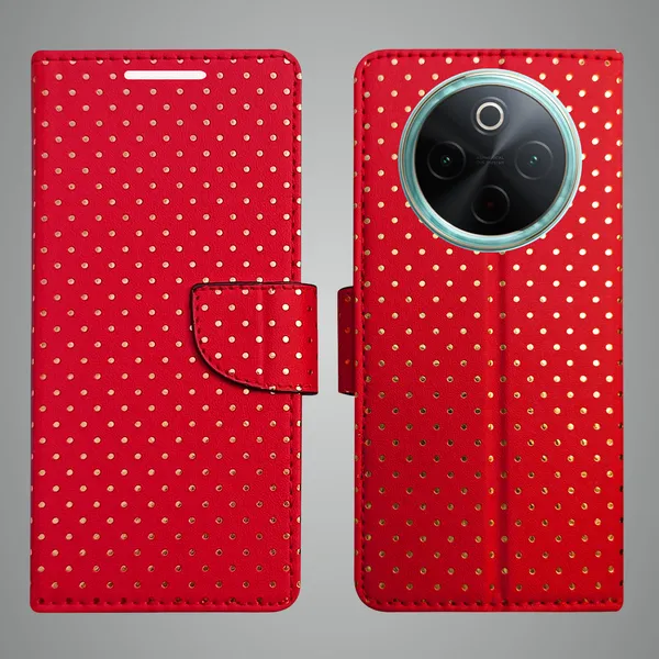 Red_Artificial_Leather_See_Through_Design_Magnetic_Case_For_Vivo__T4_5G