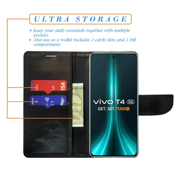 Blue_Artificial_Leather_See_Through_Design_Magnetic_Case_For_Vivo__T4_5G