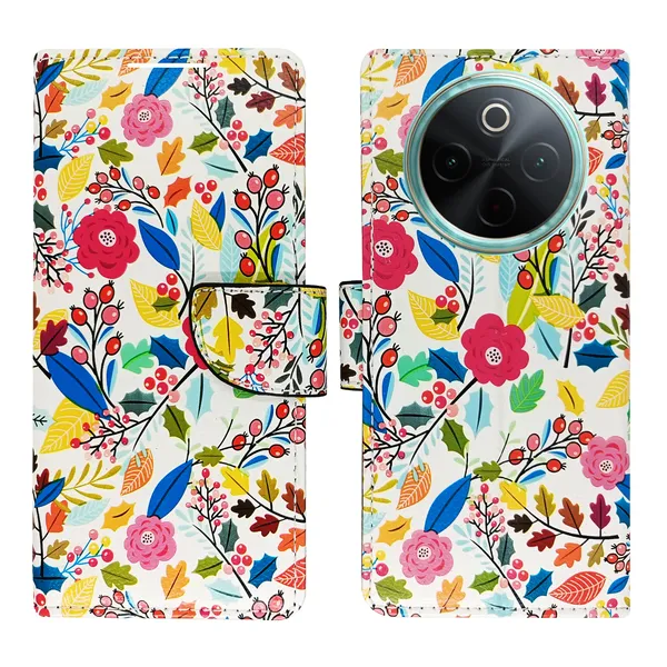White_Artificial_Leather_See_Through_Design_Magnetic_Case_For_Vivo__T4_5G