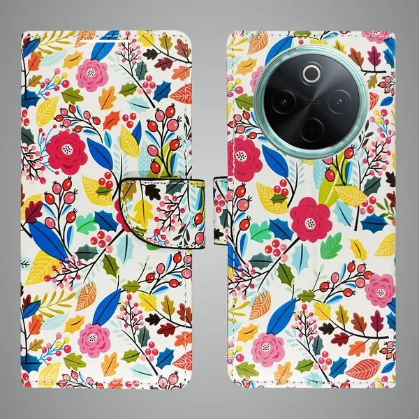 White_Artificial_Leather_See_Through_Design_Magnetic_Case_For_Vivo__T4_5G