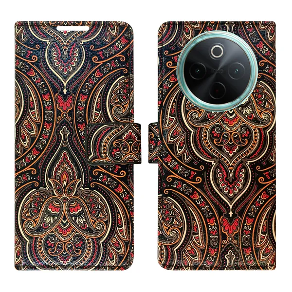 Black_Artificial_Leather_See_Through_Design_Magnetic_Case_For_Vivo__T4_5G