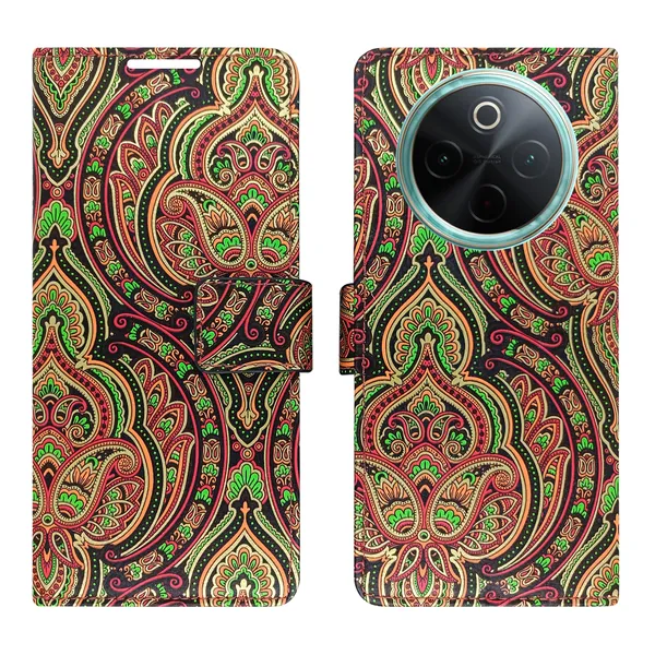 Green_Artificial_Leather_See_Through_Design_Magnetic_Case_For_Vivo__T4_5G