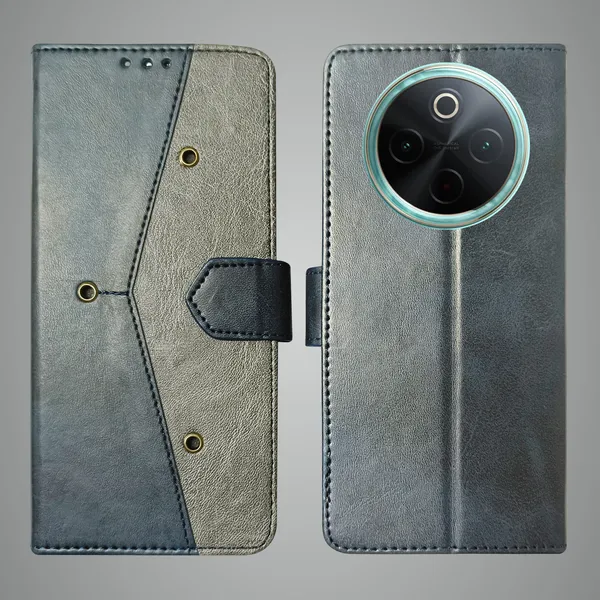 Blue_Artificial_Leather_See_Through_Design_Magnetic_Case_For_Vivo__T4_5G