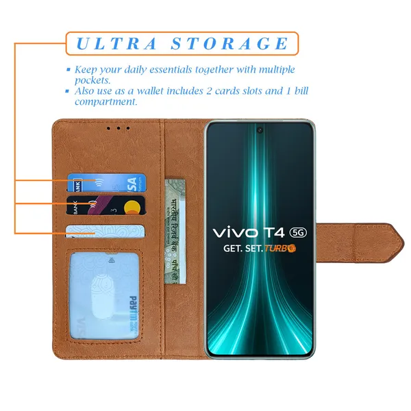 Brown_Artificial_Leather_See_Through_Design_Magnetic_Case_For_Vivo__T4_5G