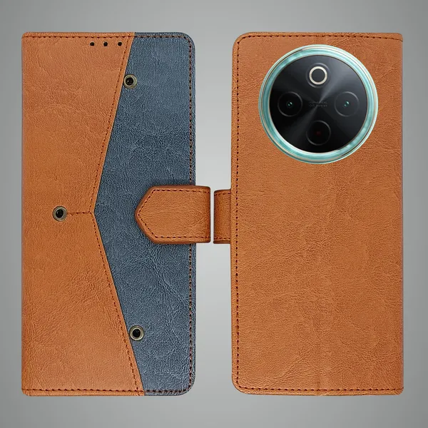 Brown_Artificial_Leather_See_Through_Design_Magnetic_Case_For_Vivo__T4_5G