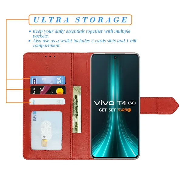 Red_Artificial_Leather_See_Through_Design_Magnetic_Case_For_Vivo__T4_5G