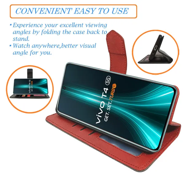 Red_Artificial_Leather_See_Through_Design_Magnetic_Case_For_Vivo__T4_5G