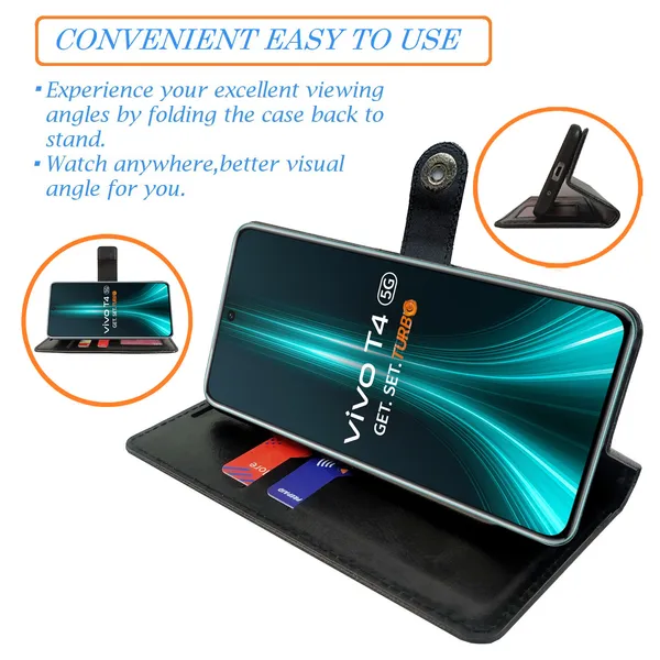 Black_Artificial_Leather_See_Through_Design_Magnetic_Case_For_Vivo__T4_5G