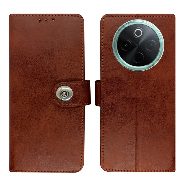 Brown_Artificial_Leather_See_Through_Design_Magnetic_Case_For_Vivo__T4_5G