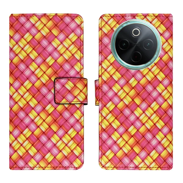 Pink_Artificial_Leather_See_Through_Design_Magnetic_Case_For_Vivo__T4_5G