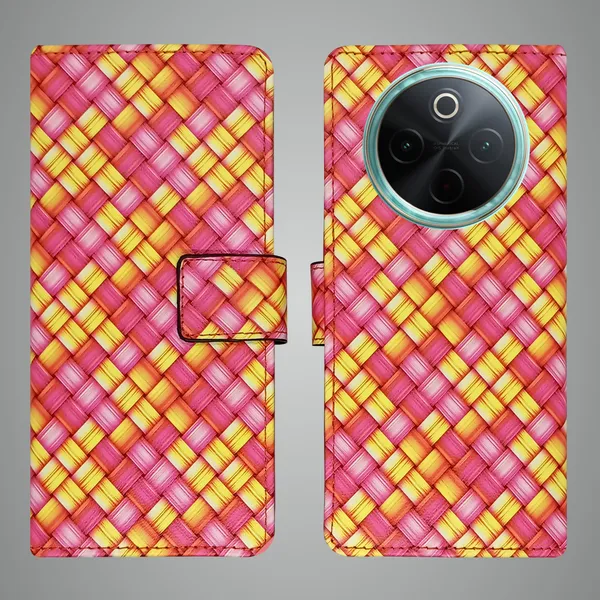 Pink_Artificial_Leather_See_Through_Design_Magnetic_Case_For_Vivo__T4_5G