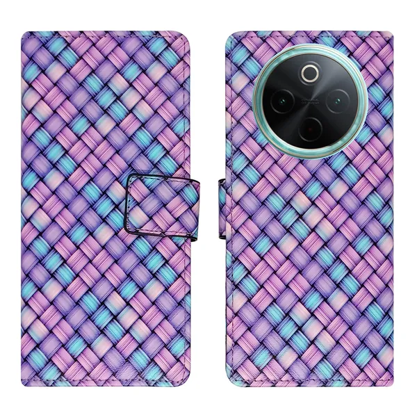 Purple_Artificial_Leather_See_Through_Design_Magnetic_Case_For_Vivo__T4_5G