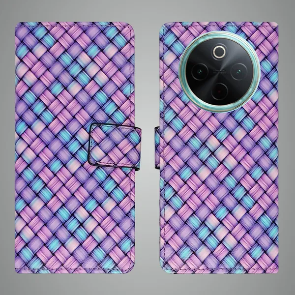 Purple_Artificial_Leather_See_Through_Design_Magnetic_Case_For_Vivo__T4_5G